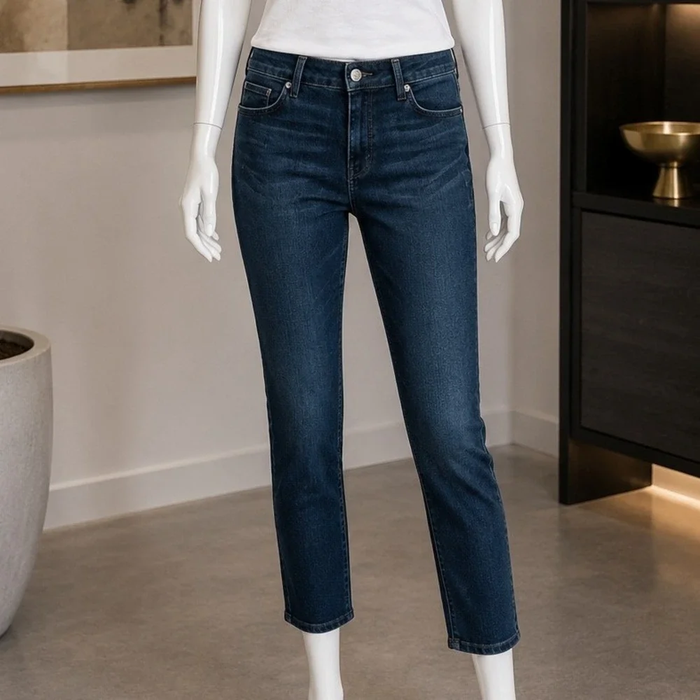 Michael Kors Womens Jeans Dark Wash Straight Leg Stretch Denim Size 10
